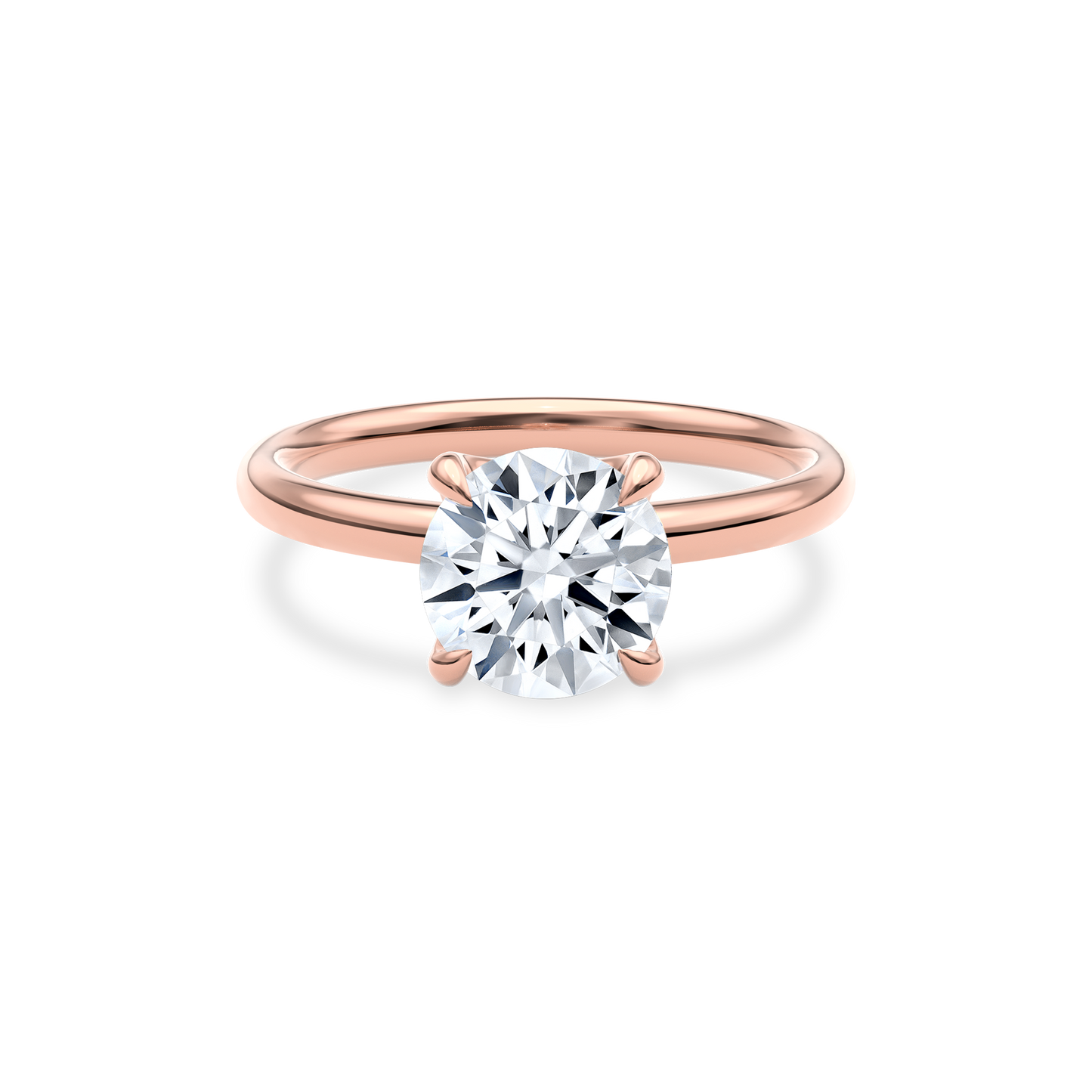 Dia Solitaire Engagement Ring Round•Rose Gold