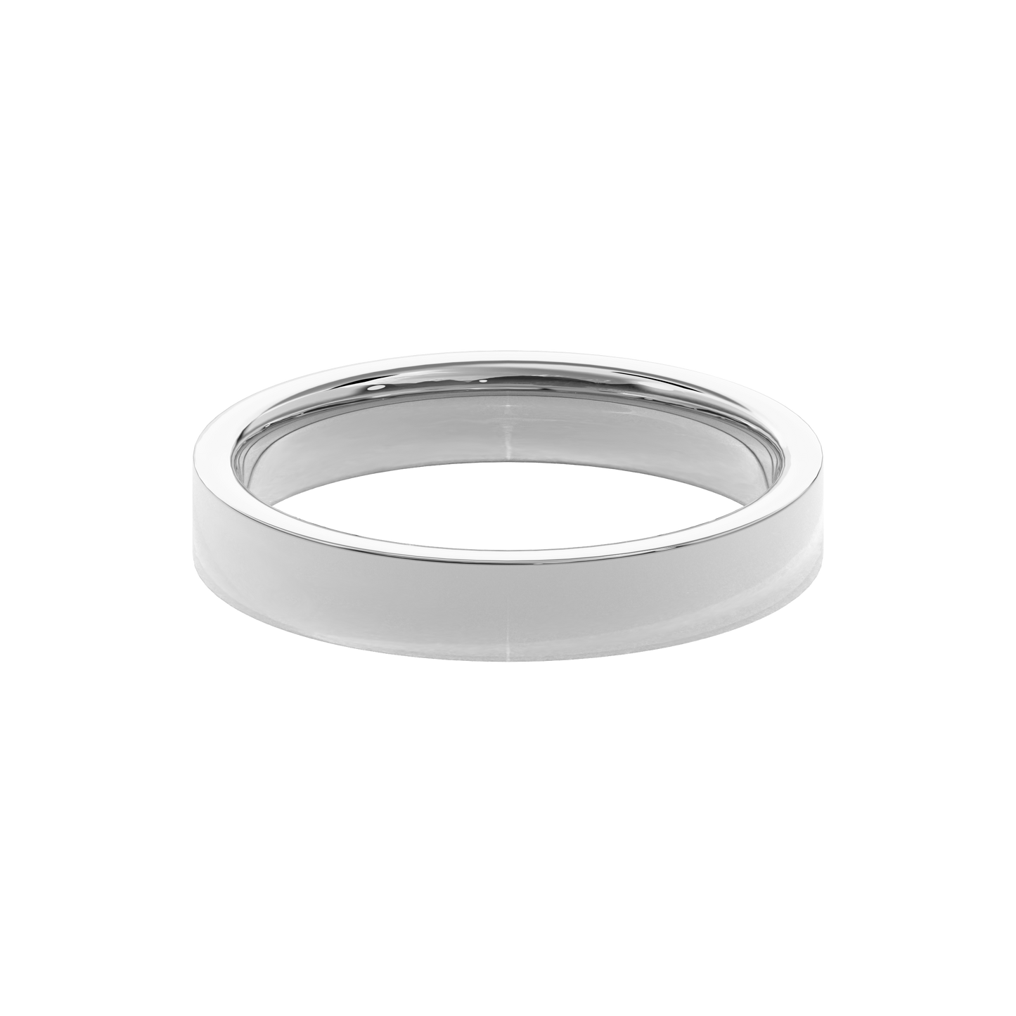 Wedding Bands Flat Band 4mm•White Gold