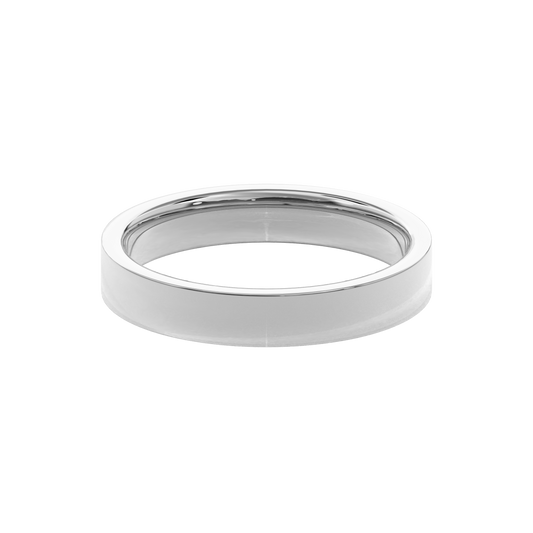 4mm Flat Wedding Band in White Gold