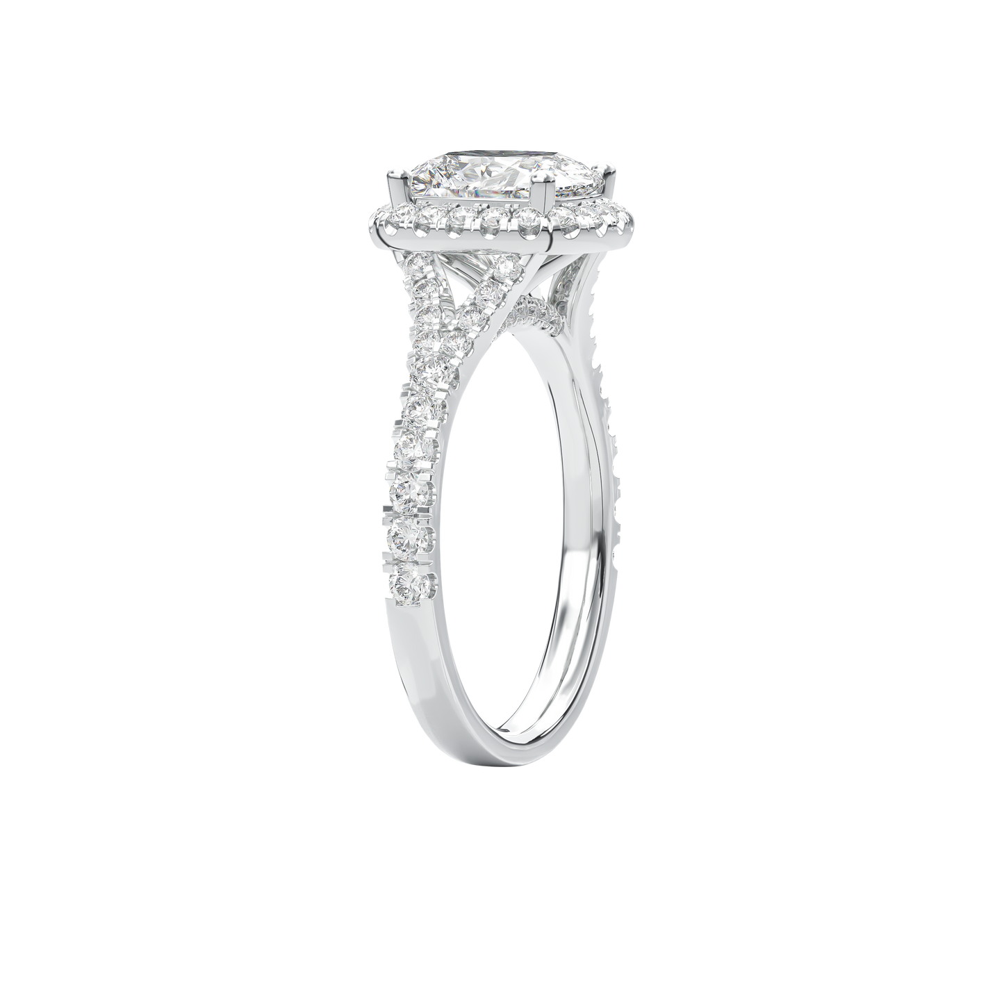 Elara Vintage Inspired Engagement Ring Cushion•White Gold