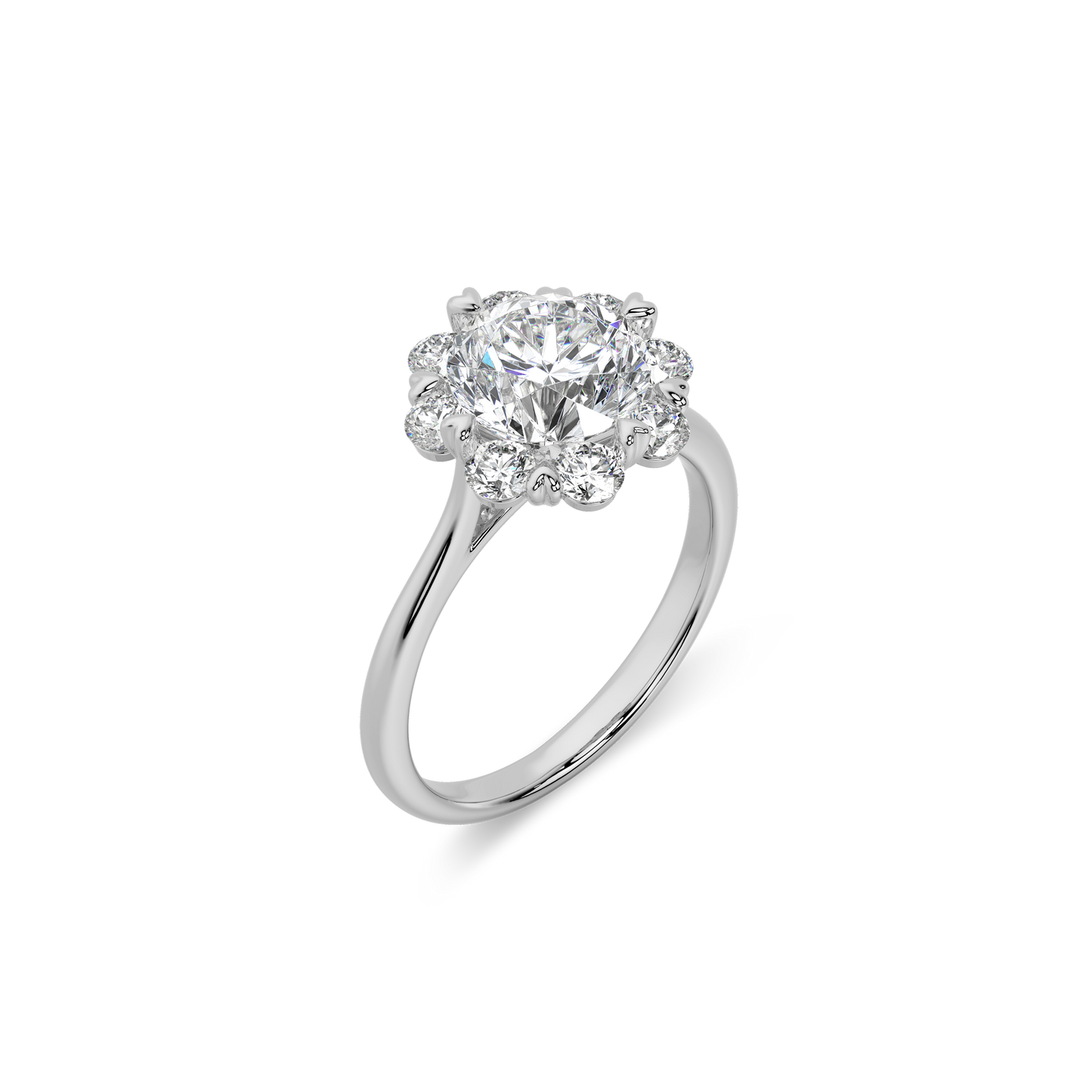 Bouquet Ring Round White Gold