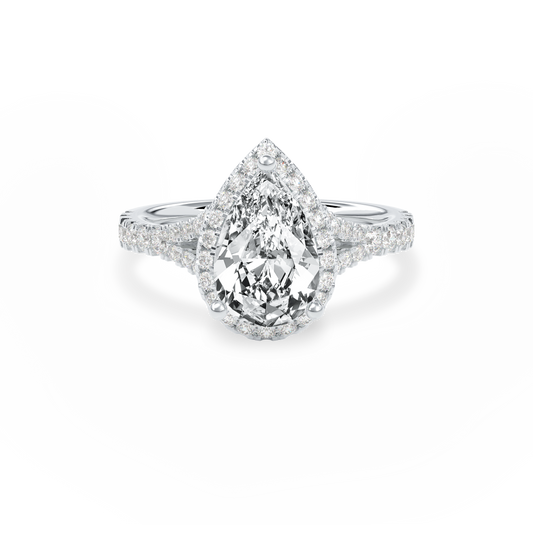 Elara Vintage Inspired Engagement Ring Pear•White Gold