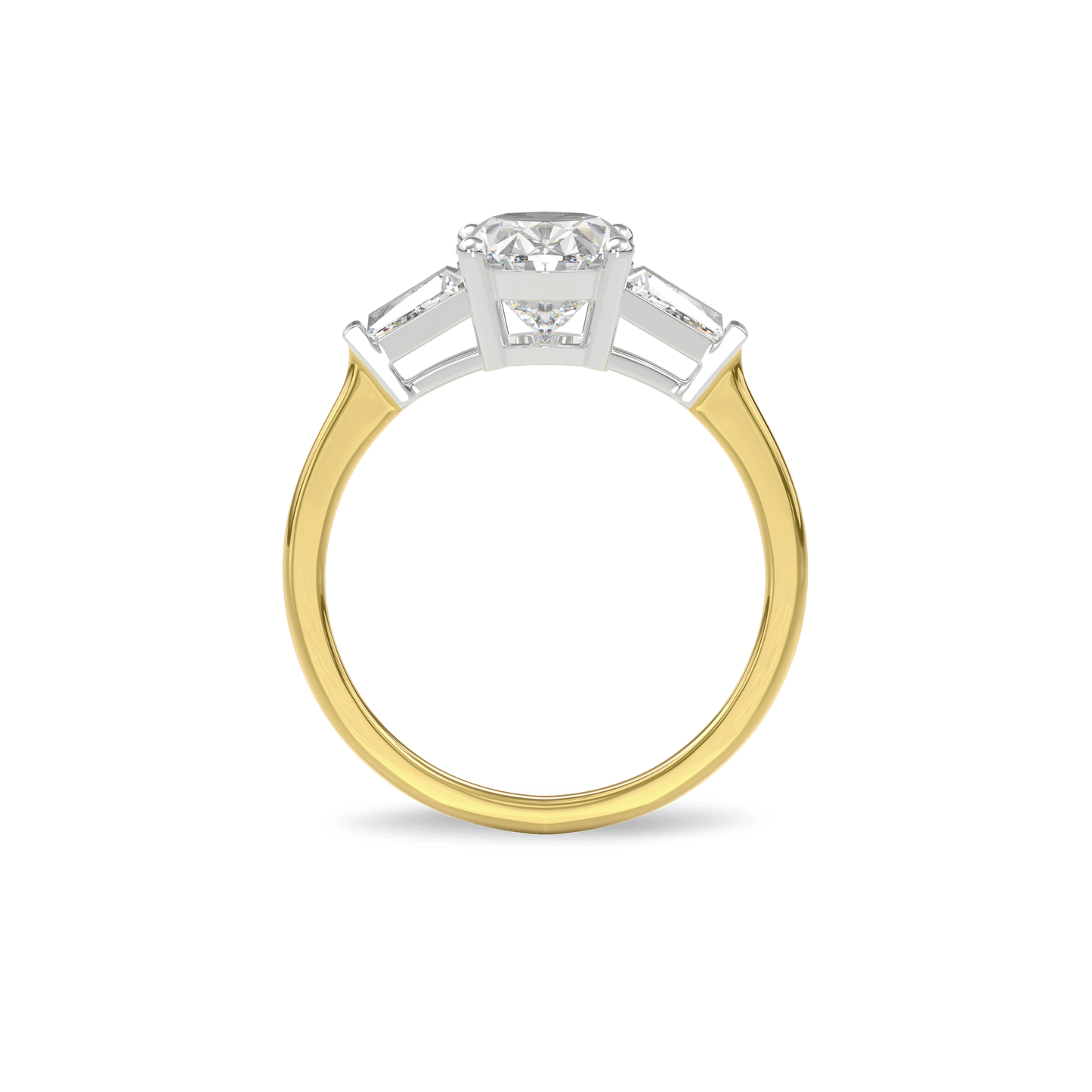 Daphnis Three Stones Engagement Ring Oval•Yellow Gold