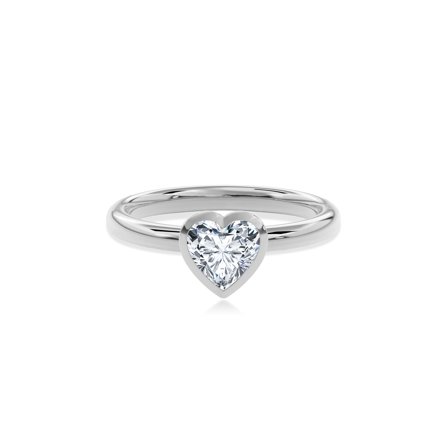 Bezel Ring Heart•White Gold