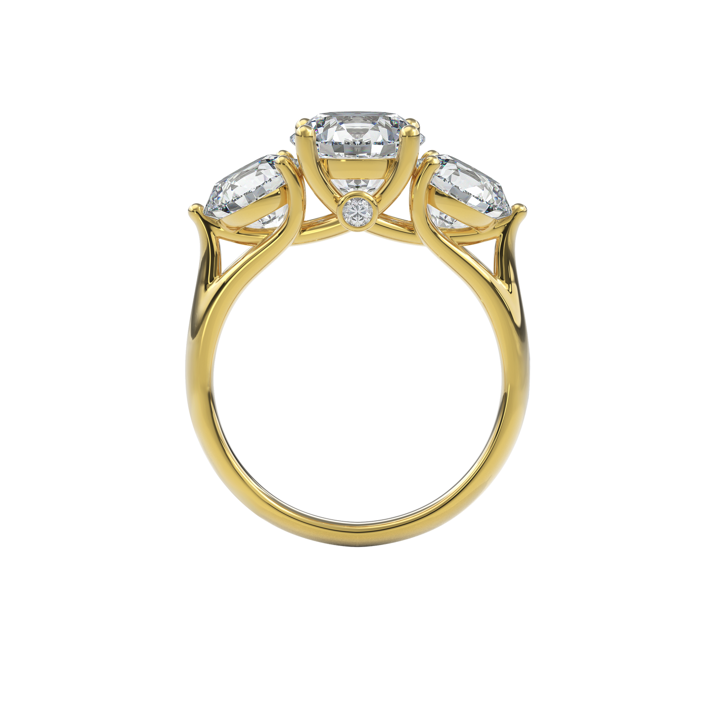 Daphnis Trinity Engagement Ring Round•Yellow Gold