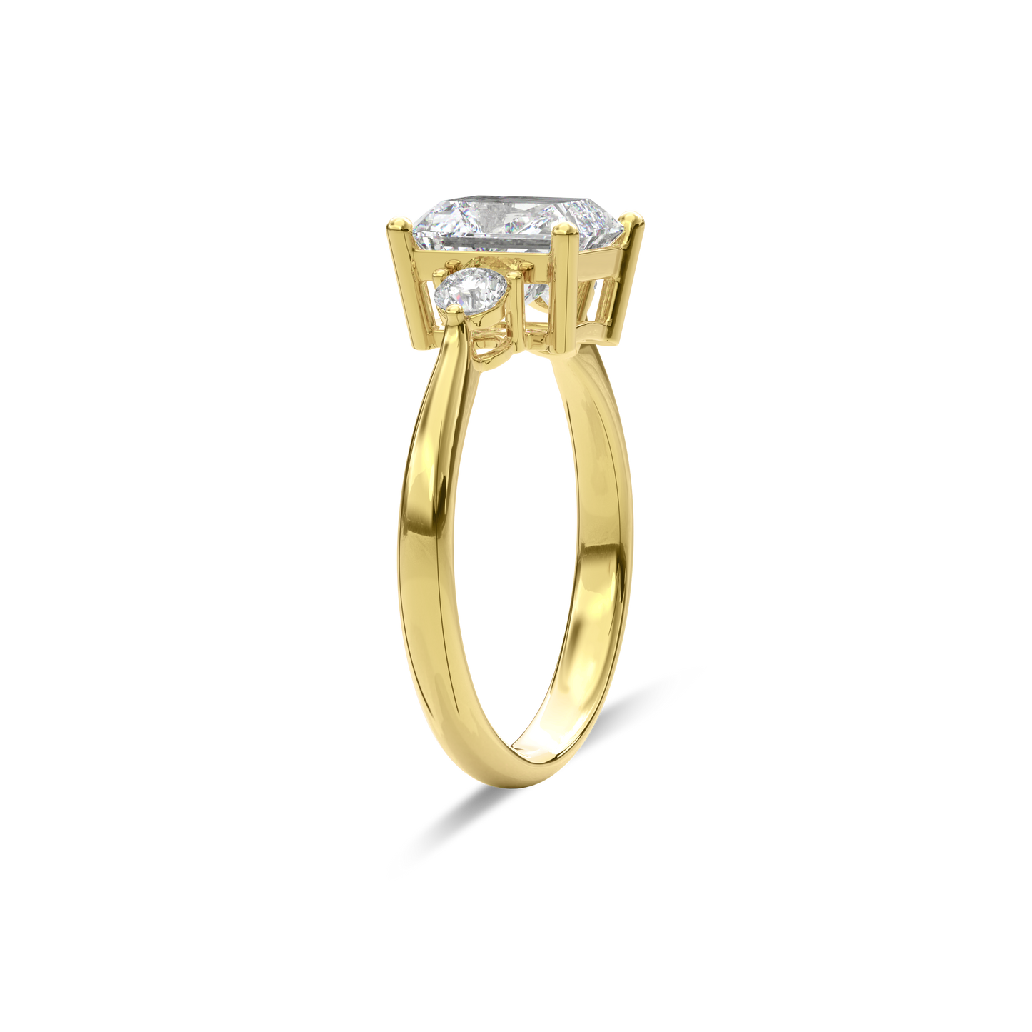 Daphnis Three Stones Engagement Ring Radiant•Yellow Gold