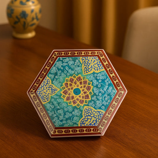 Persian Khatamkari Jewelry Box – Turquoise Bloom