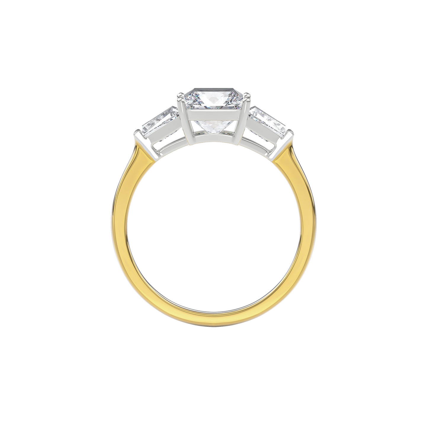Daphnis Three Stones Engagement Ring Radiant•Yellow Gold