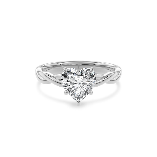 Rhea Twisted Engagement Ring Heart•White Gold