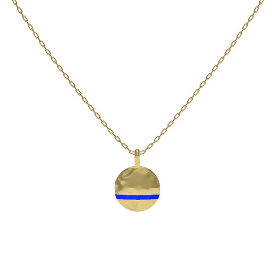 Gold Plated Round SoulPrint Enamel Necklace SN044