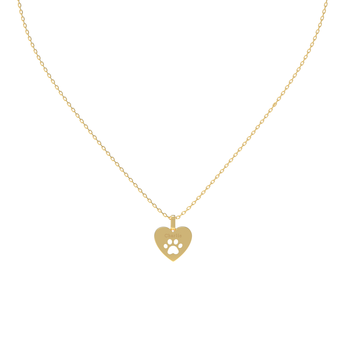 Yellow Gold Heart Tag Pendant KN001A