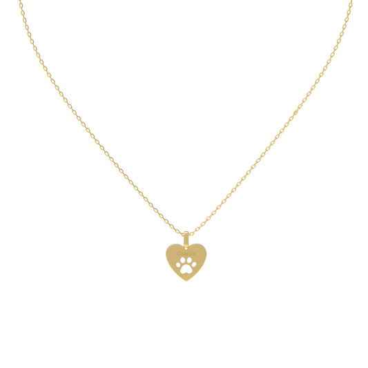 Yellow Gold Heart Tag Pendant KN001A