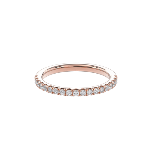 Wedding Bands Half Pave Band 1.8mm•Rose Gold