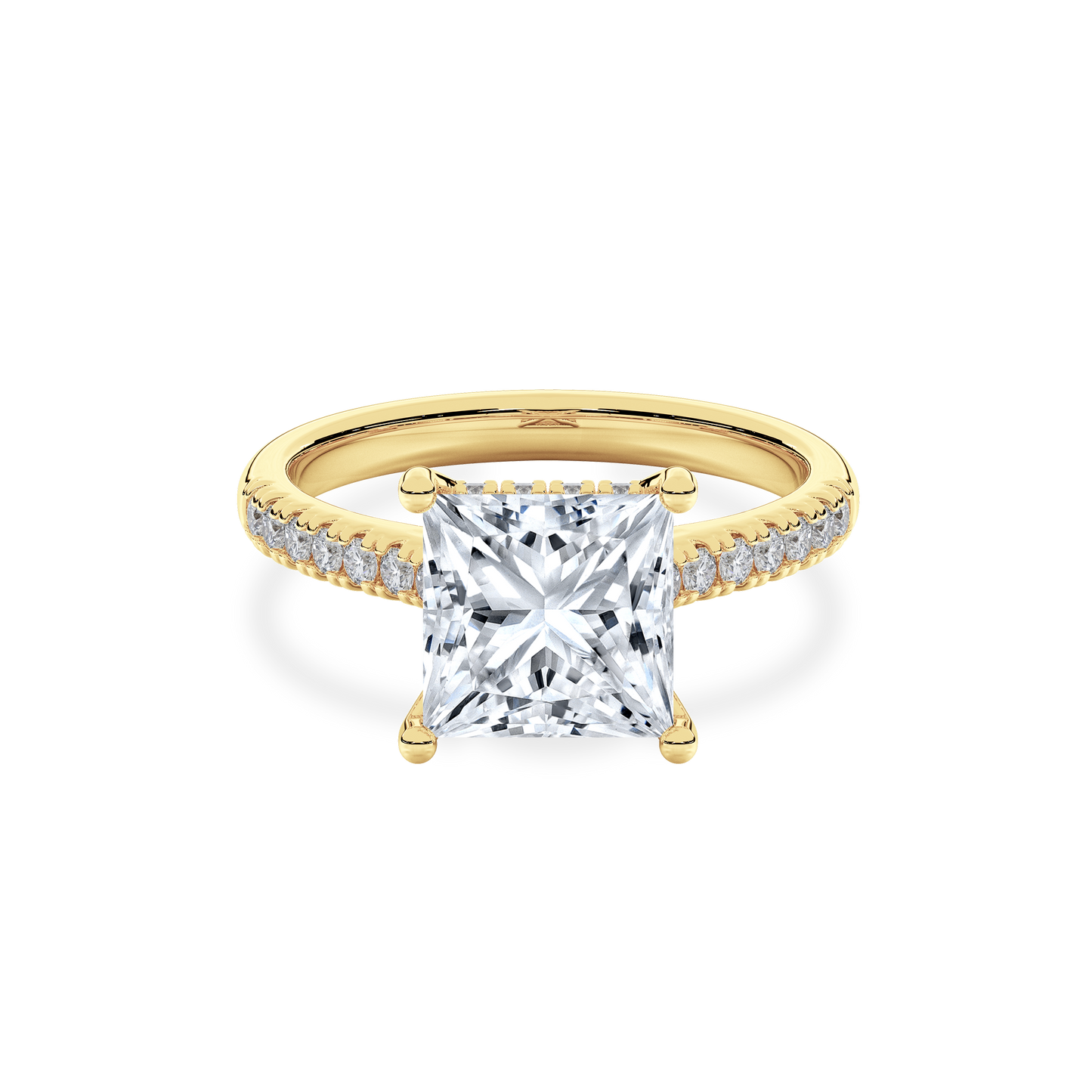 Hidden Halo II Princess Lab Grown Diamond Ring in 14K Gold
