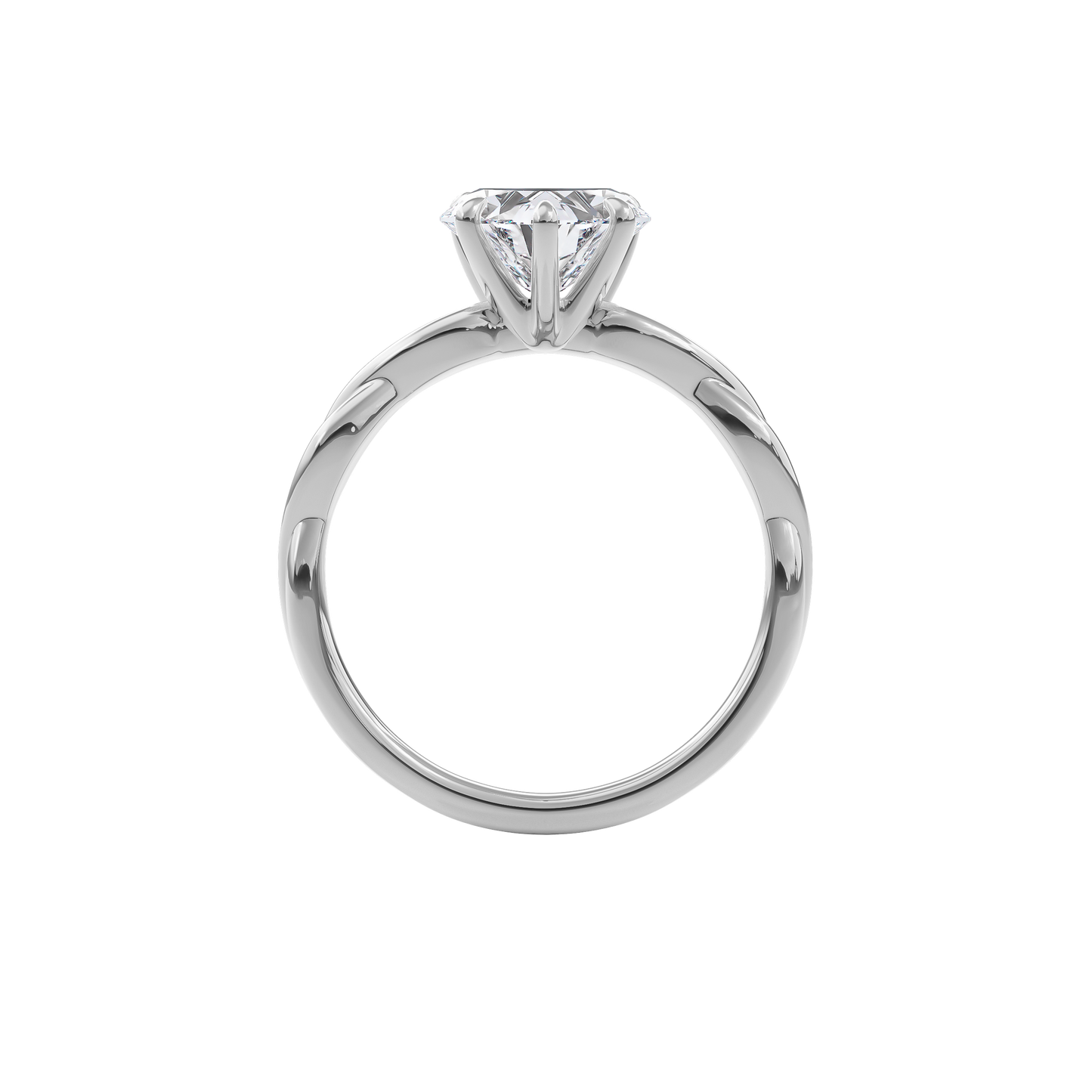 Rhea Twisted Engagement Ring Heart•White Gold