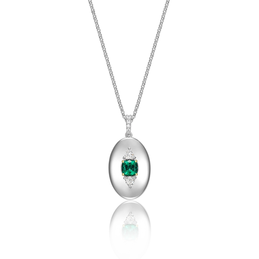 Rhodium Plated Guardian Eye Birthstone Locket SN005BR