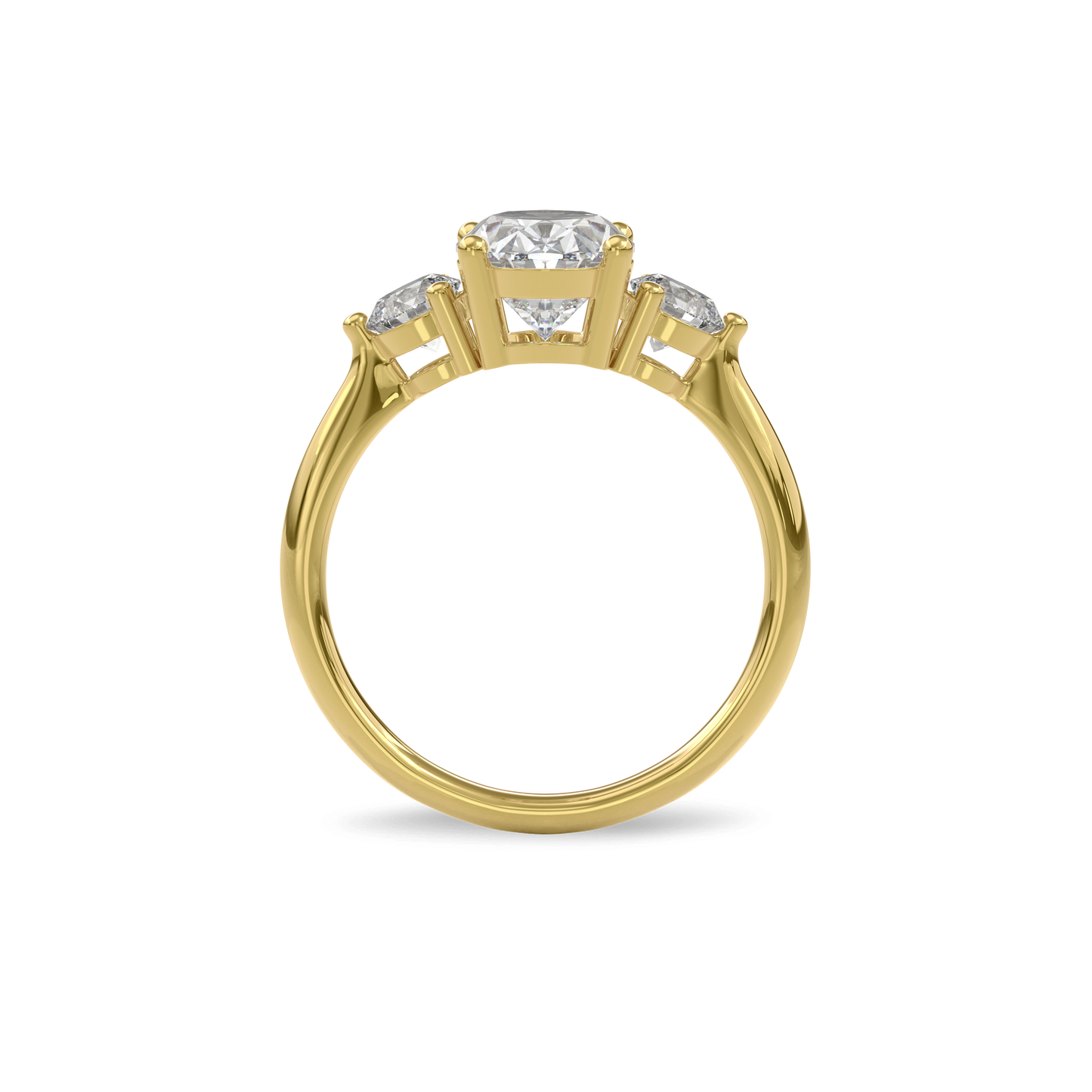 Daphnis Three Stones Engagement Ring Oval•Yellow Gold