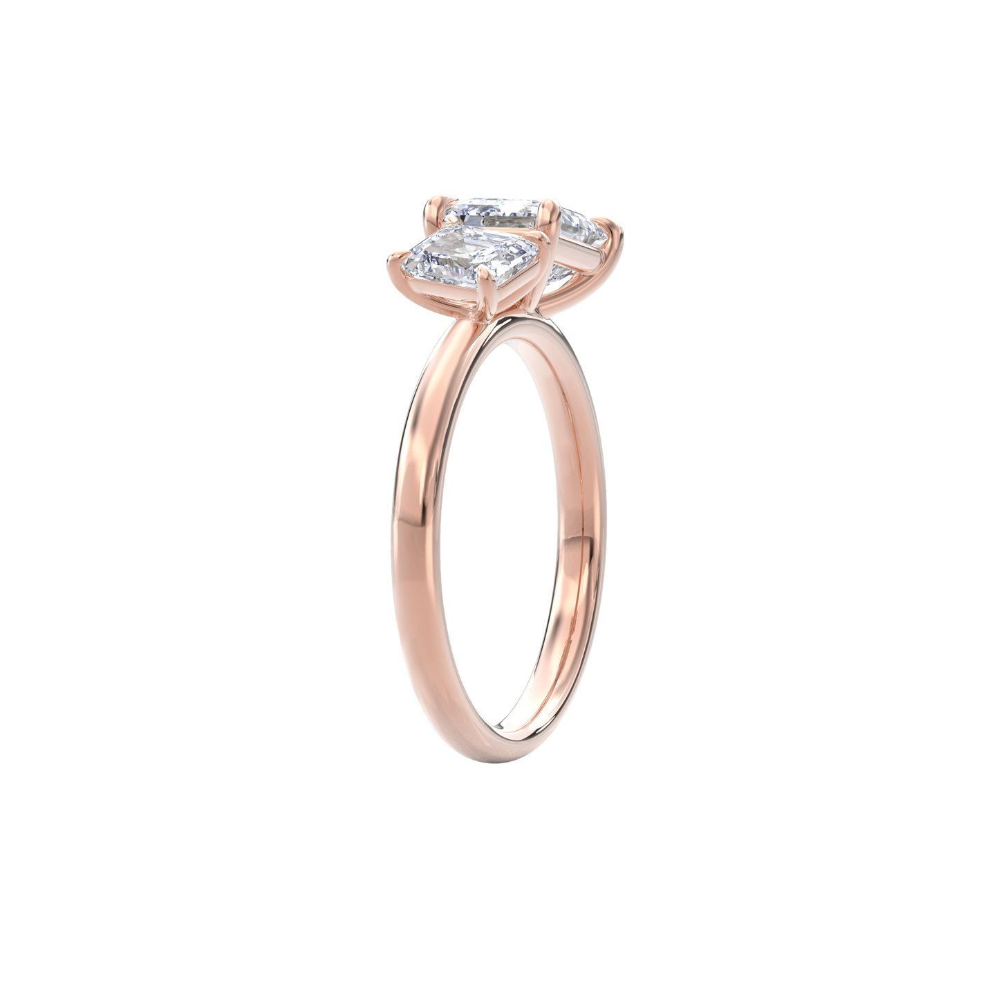 Callisto Two Stones Engagement Ring Emerald•Rose Gold