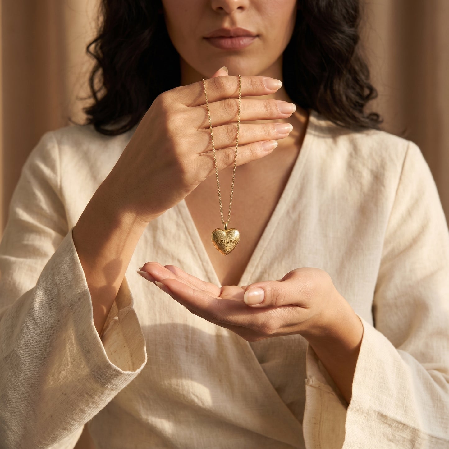 Gold Plated Heart SoulPrint Enamel Necklace SN044