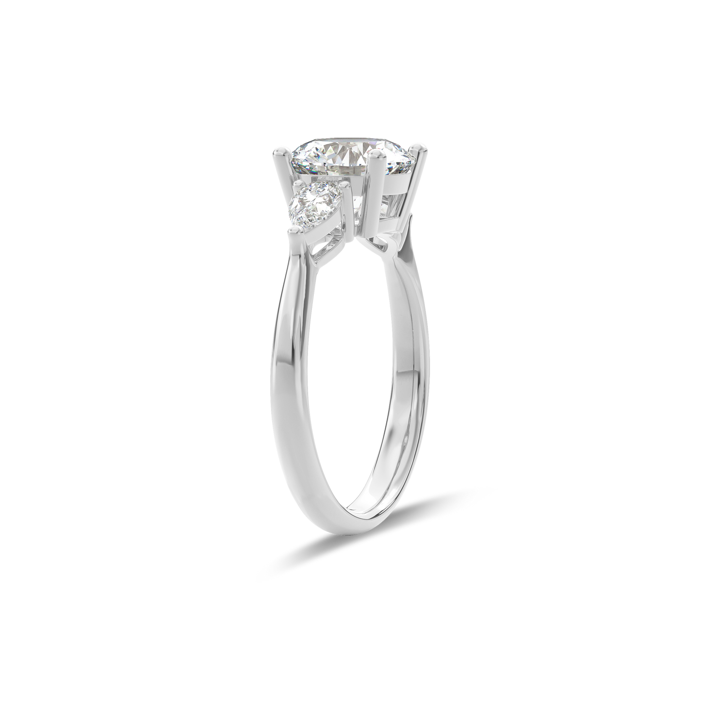 Daphnis Three Stones Engagement Ring Round•White Gold