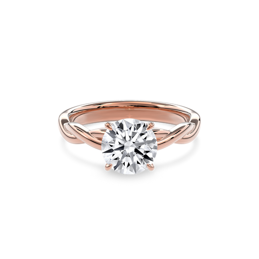 Rhea Twisted Engagement Ring Round•Rose Gold
