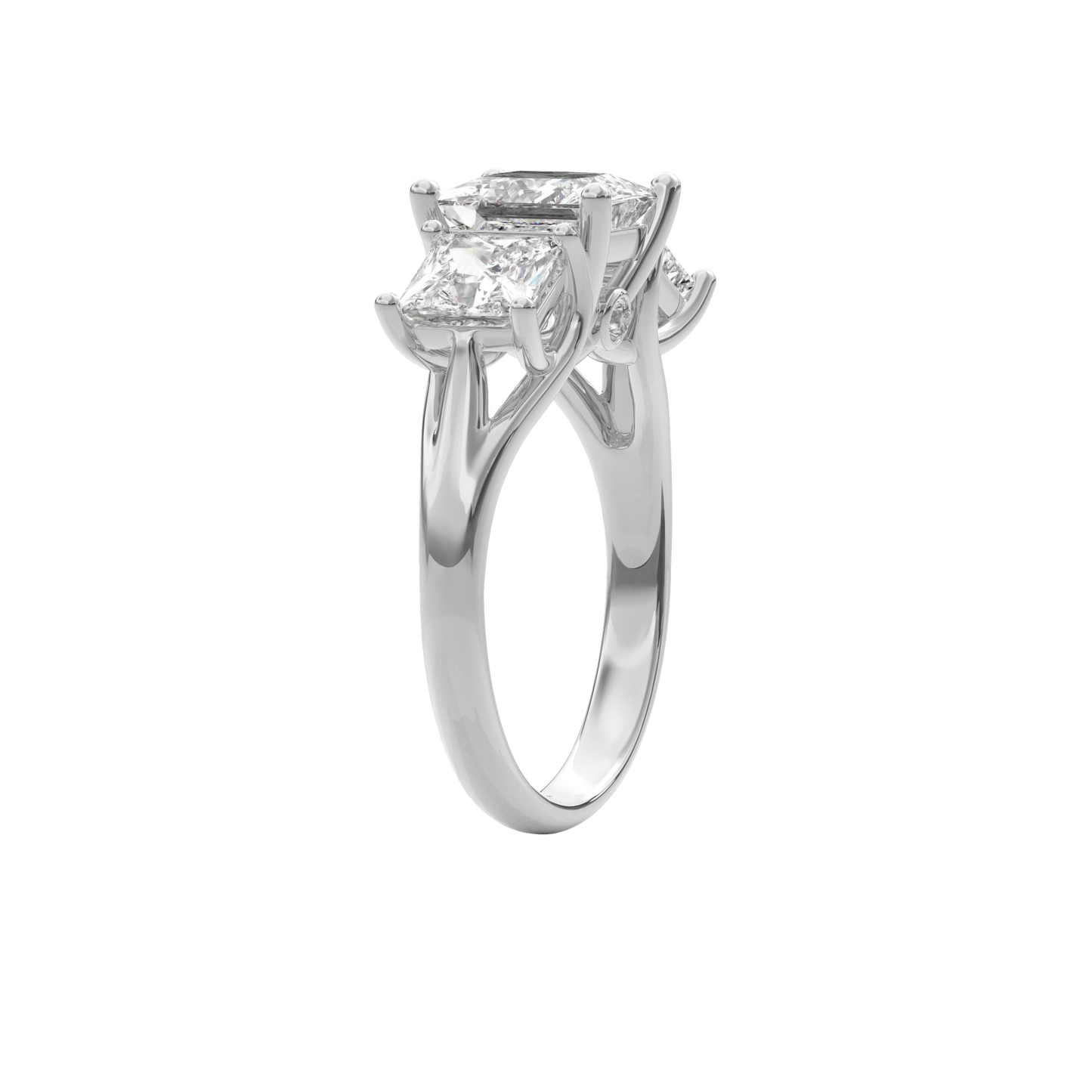 Daphnis Trinity Engagement Ring Princess•White Gold