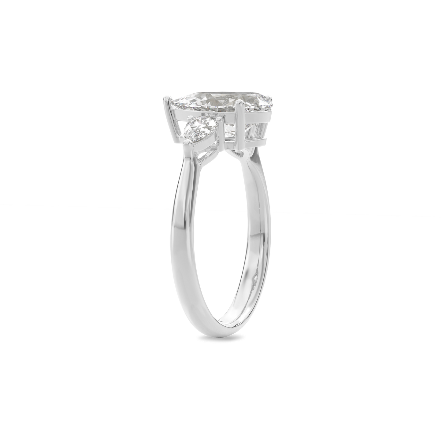 Daphnis Three Stones Engagement Ring Pear•White Gold