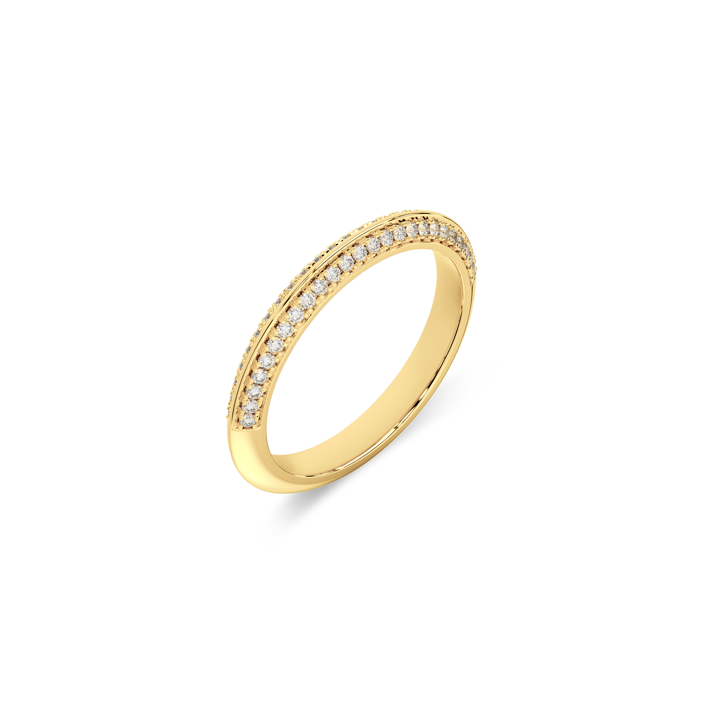 14K Gold Classic Stone-set  Wedding Band