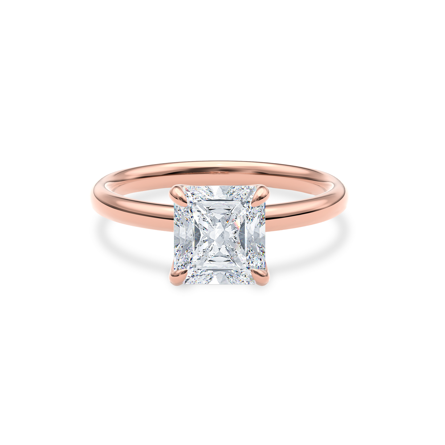 Dia Solitaire Engagement Ring Radiant•Rose Gold