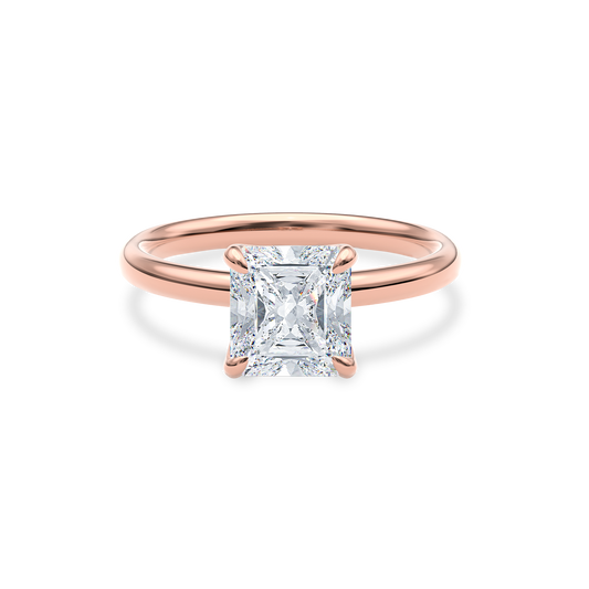 Dia Solitaire Engagement Ring Radiant•Rose Gold