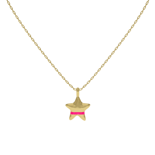 Gold Plated Star SoulPrint Enamel Necklace SN044