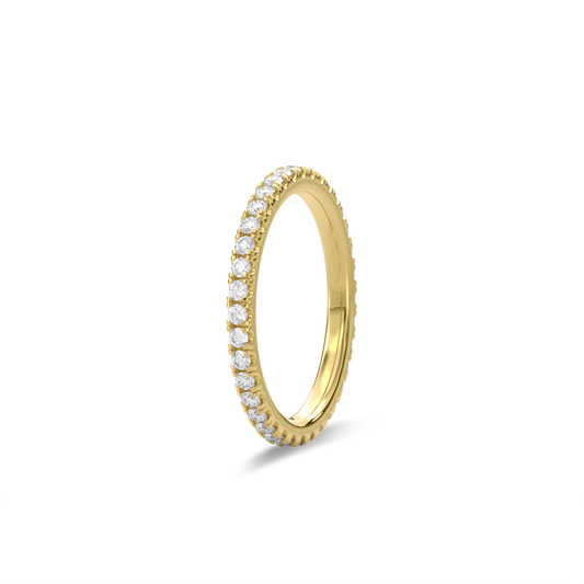 1.8mm Eternity Wedding Band in Yellow Gold