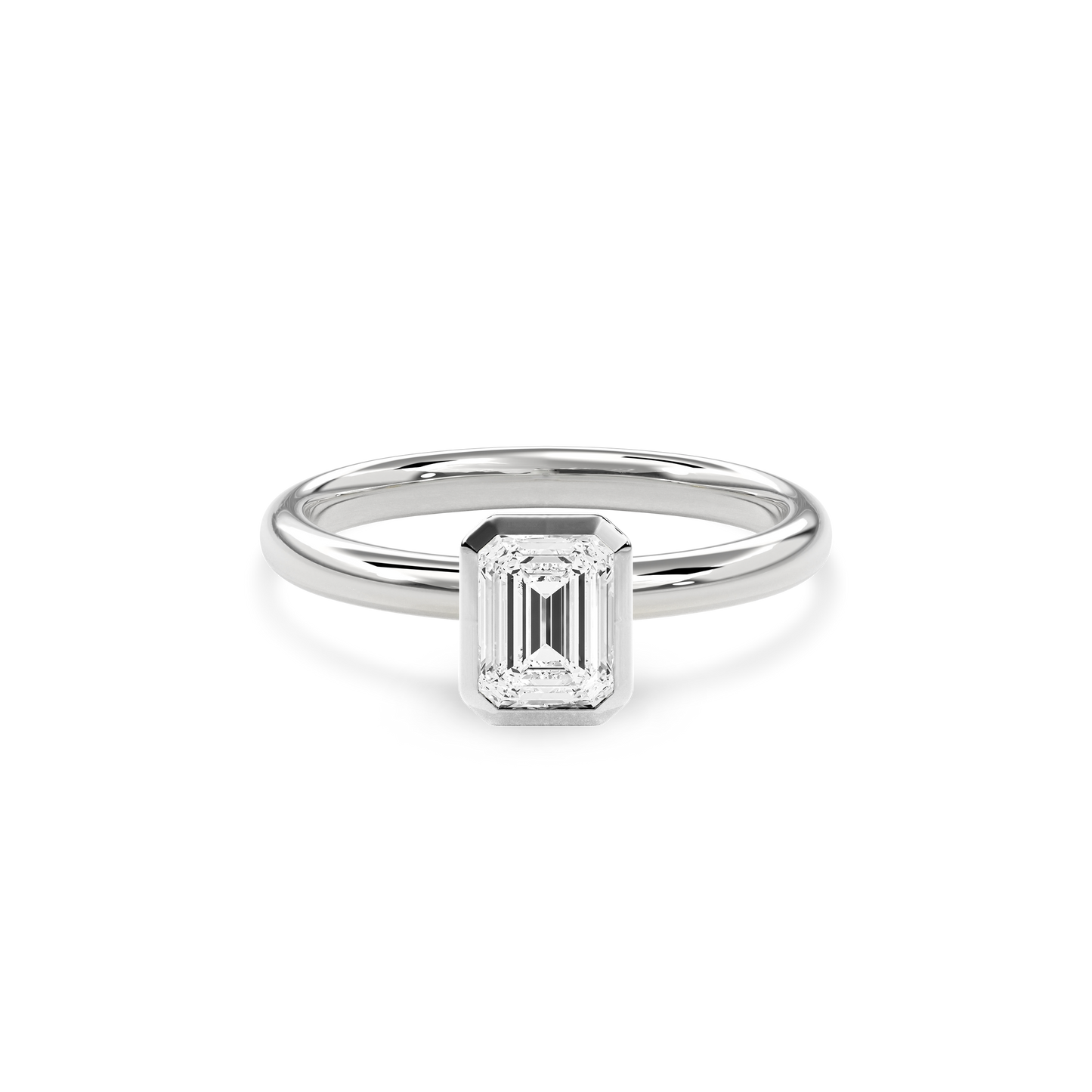 Bezel Ring Emerald•White Gold