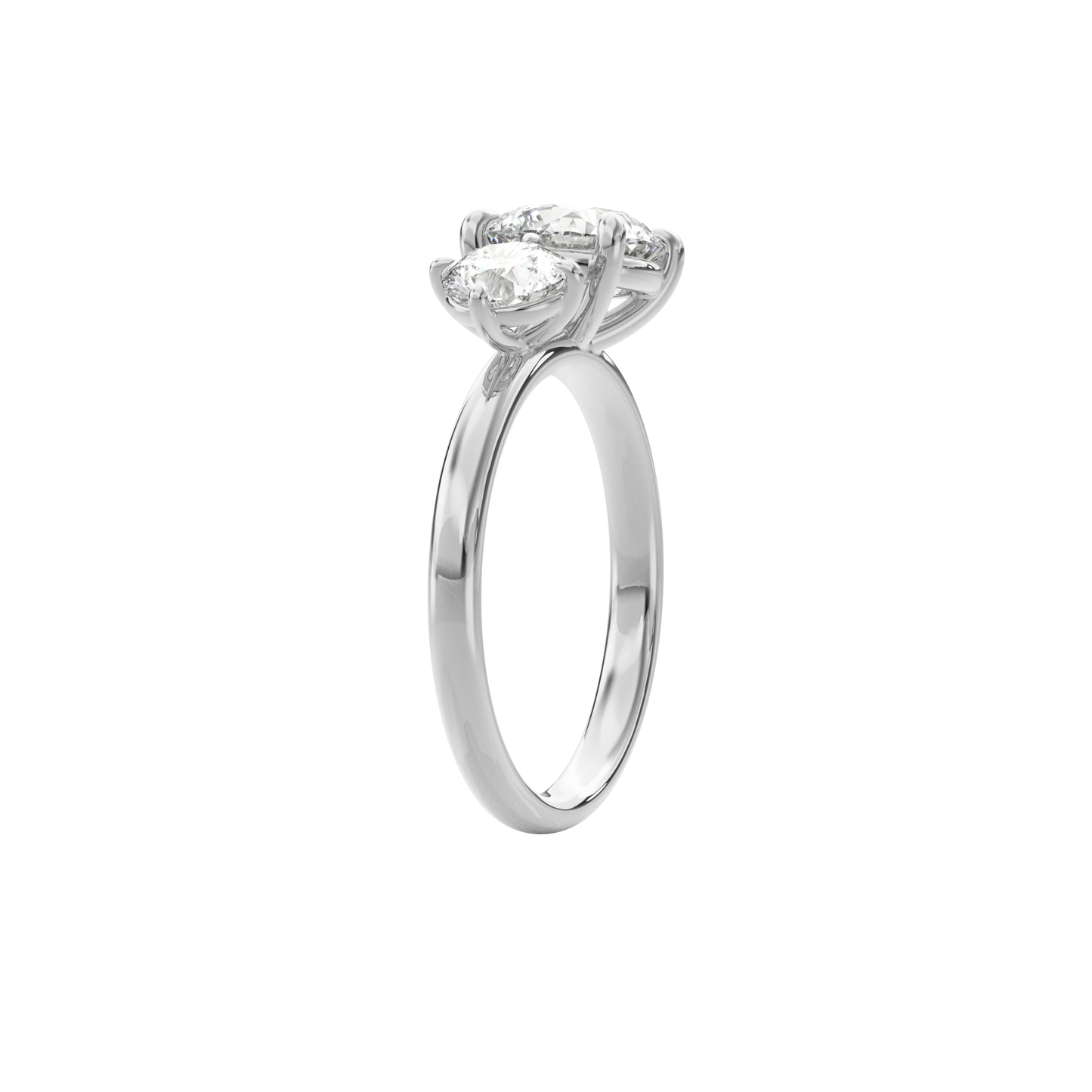 Callisto Two Stones Engagement Ring Round•White Gold