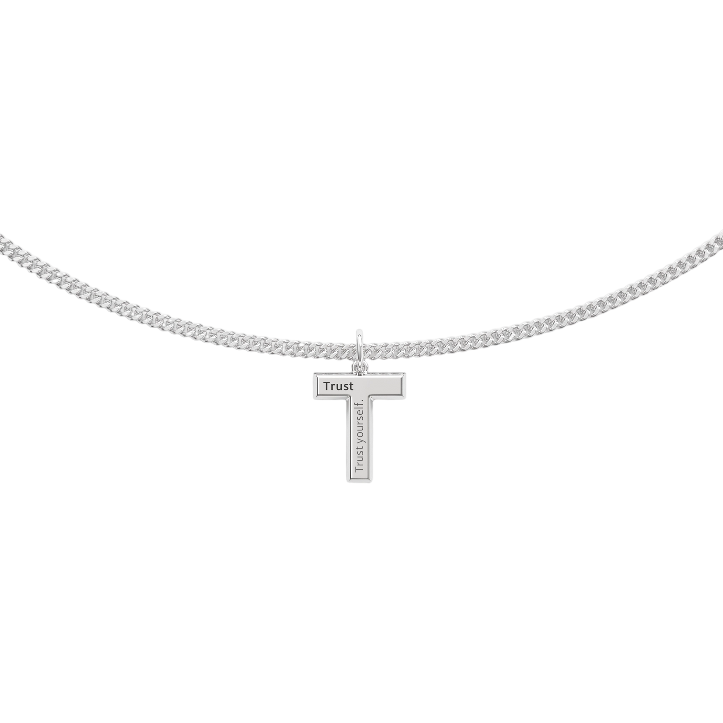 Rhodium Plated Signature Initial Necklace SN046