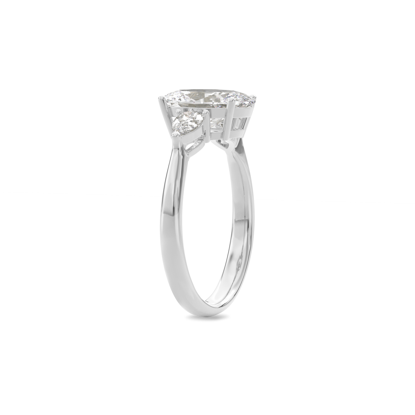 Daphnis Three Stones Engagement Ring Oval•White Gold