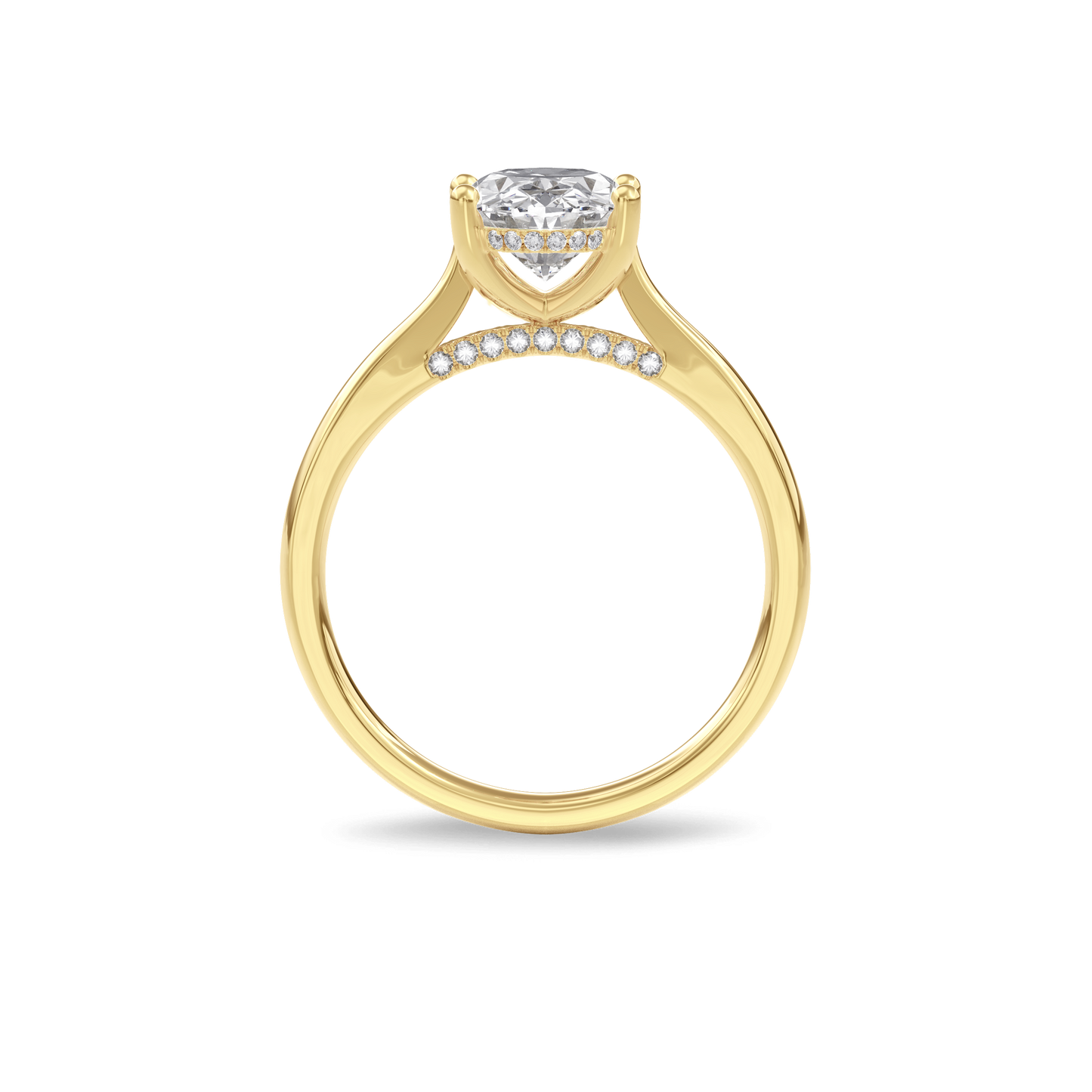 Elara Hidden Halo Salitaire Engagement Ring Oval•Yellow Gold