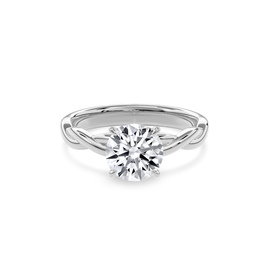 Rhea Twisted Engagement Ring Round•White Gold