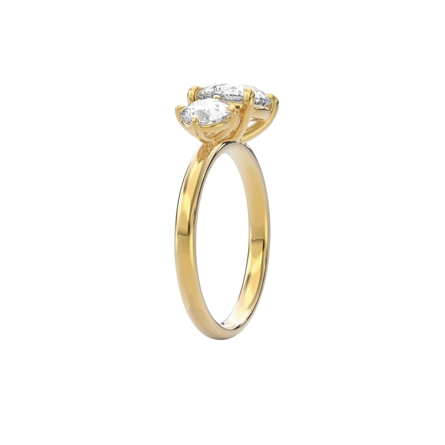 Callisto Two Stones Engagement Ring Round•Yellow Gold