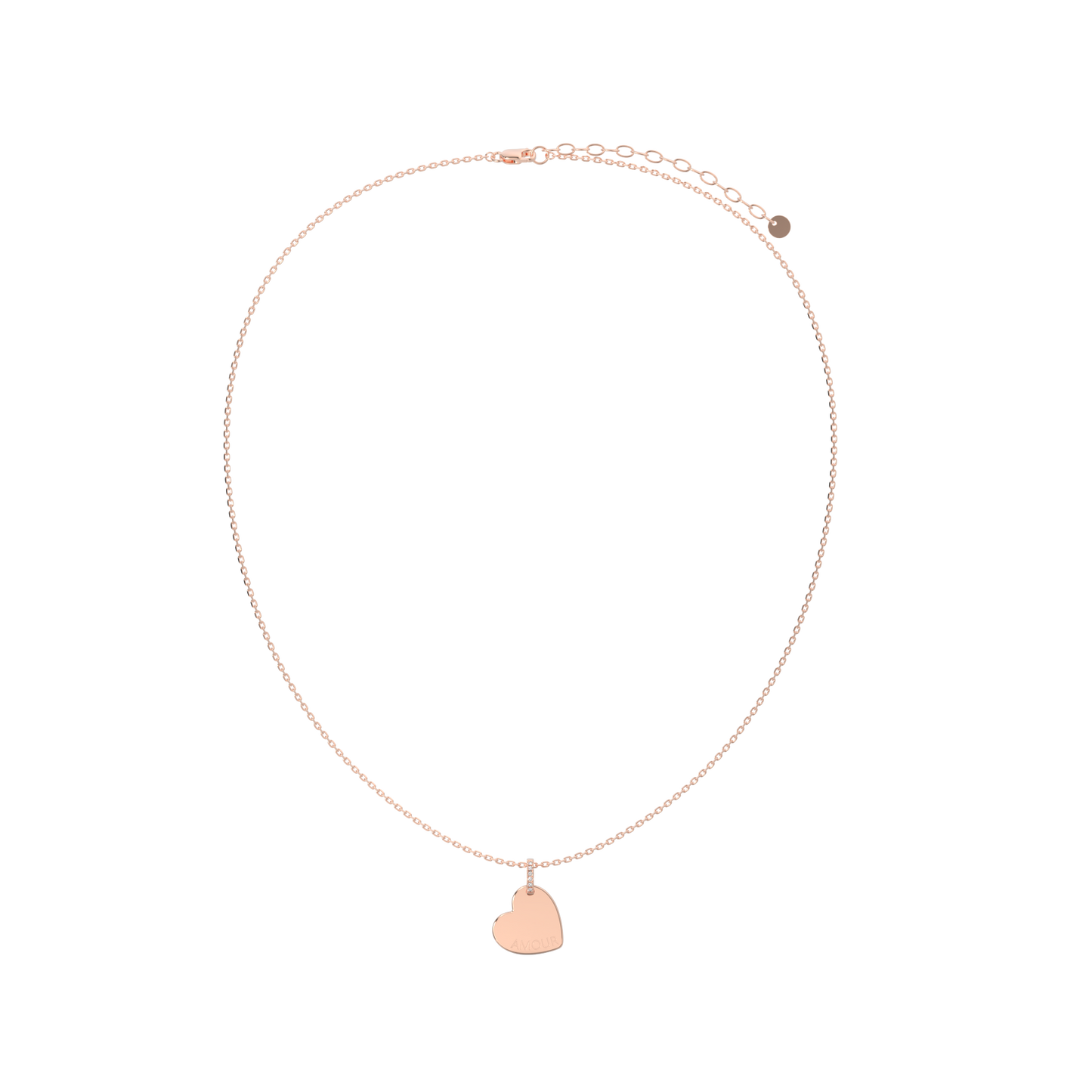 18K Rose Gold Plated Heart Engravable Pendant SP003