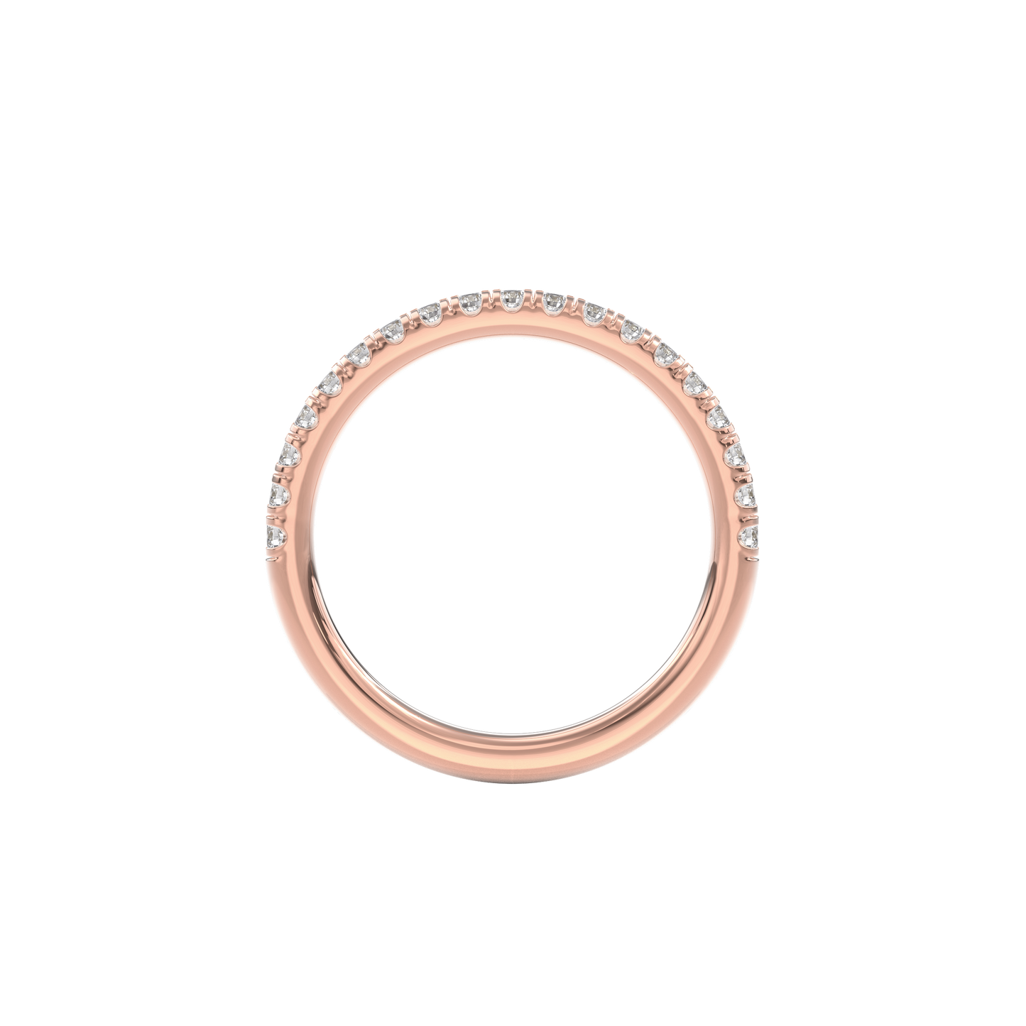 Wedding Bands Half Pave Band 1.8mm•Rose Gold