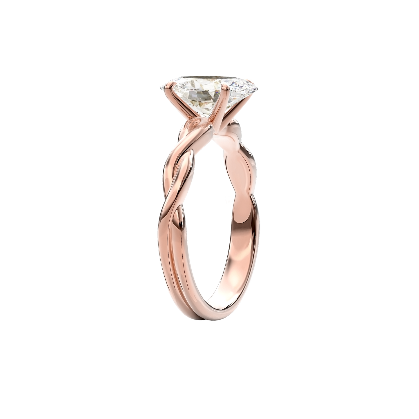Rhea Twisted Engagement Ring Oval•Rose Gold
