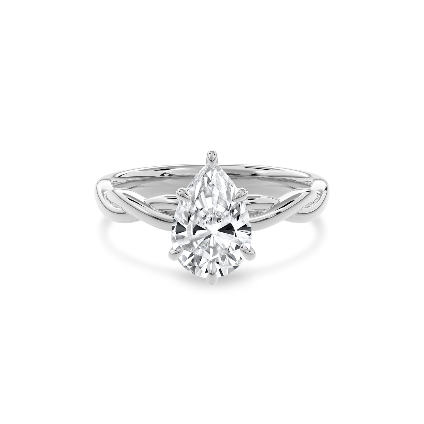 Rhea Twisted Engagement Ring Pear•White Gold