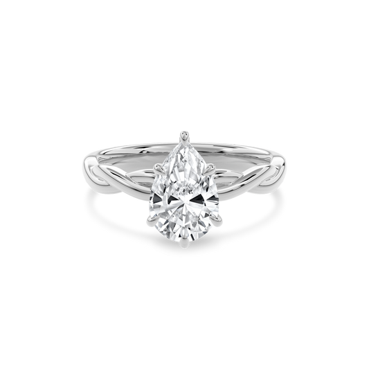 Rhea Twisted Engagement Ring Pear•White Gold