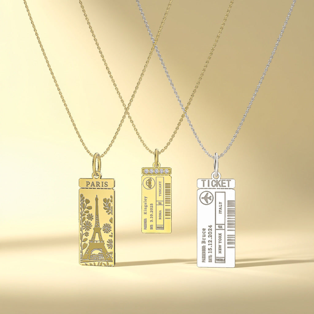Classic Woman Boarding Ticket Necklace SN003W