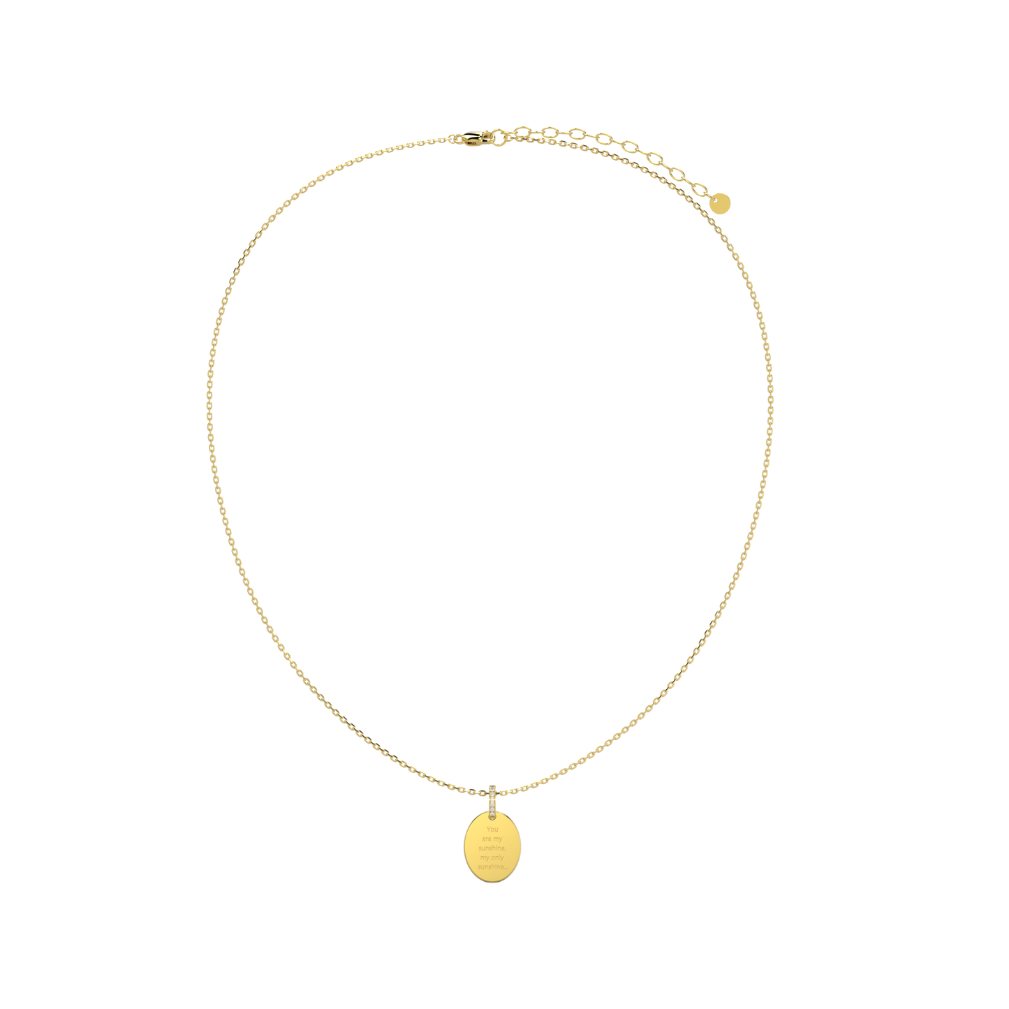 18K Gold Plated Oval Engravable Pendant SP003
