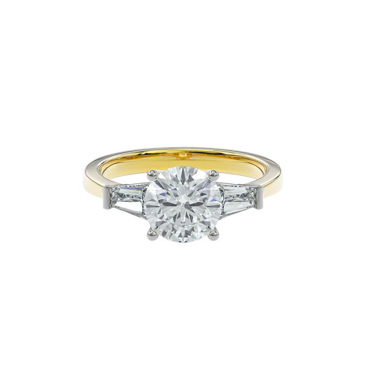 Daphnis Three Stones Engagement Ring Round•Yellow Gold