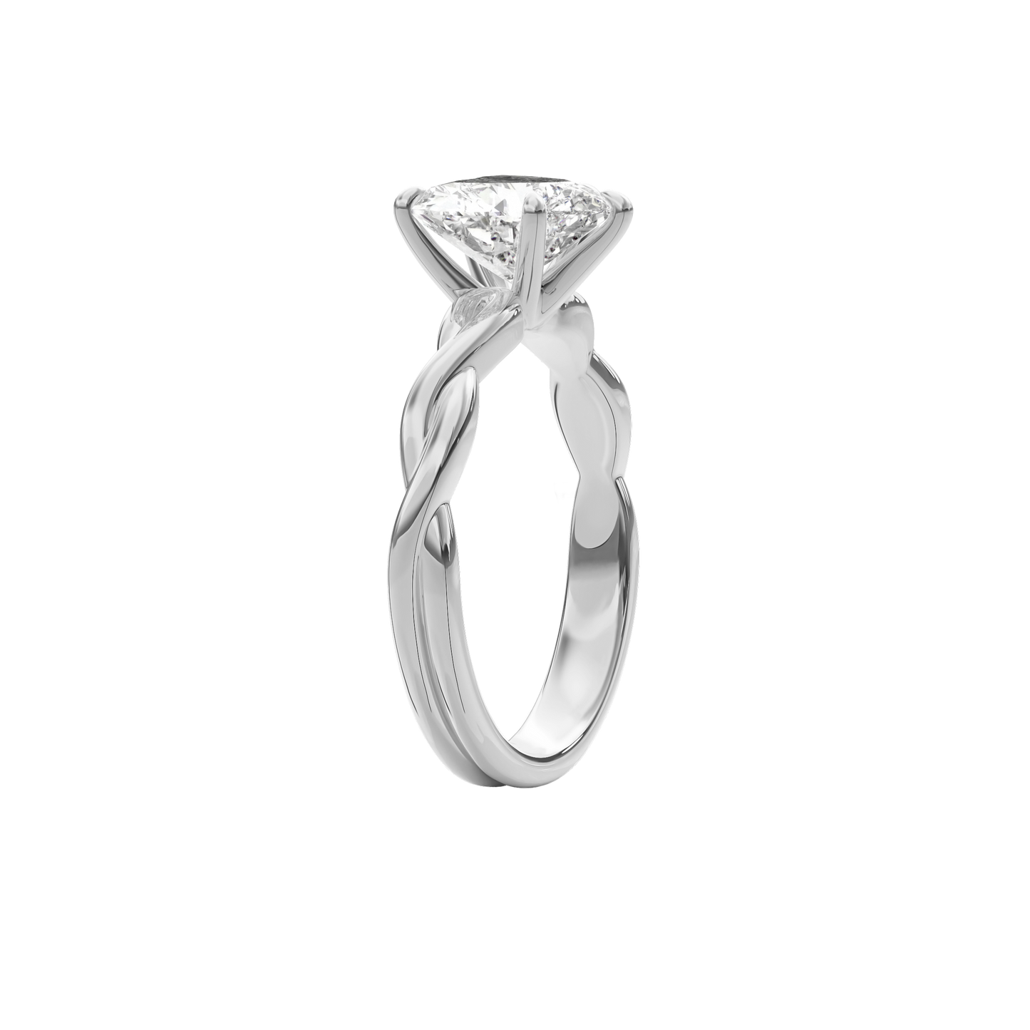 Rhea Twisted Engagement Ring Heart•White Gold