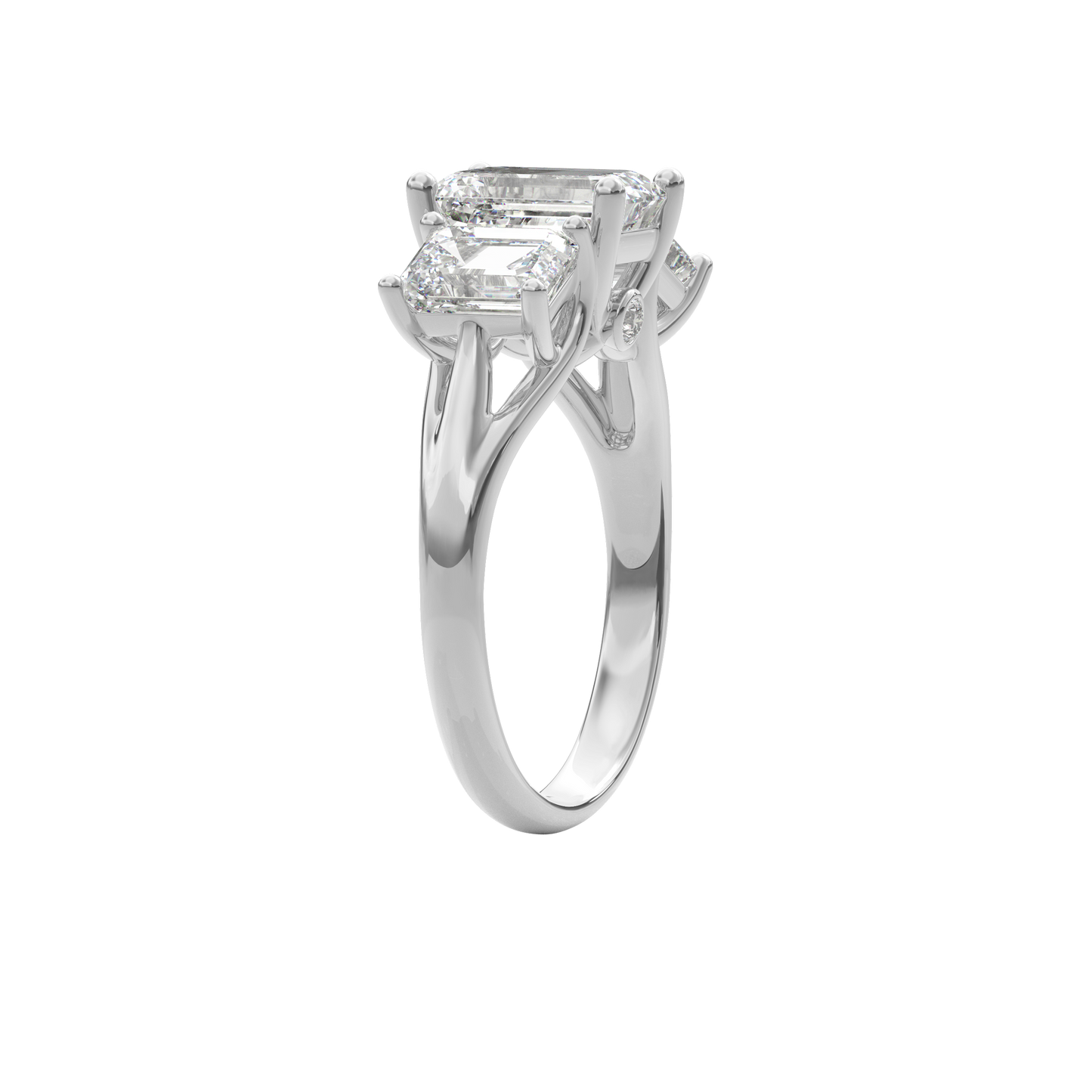 Daphnis Trinity Engagement Ring Emerald•White Gold