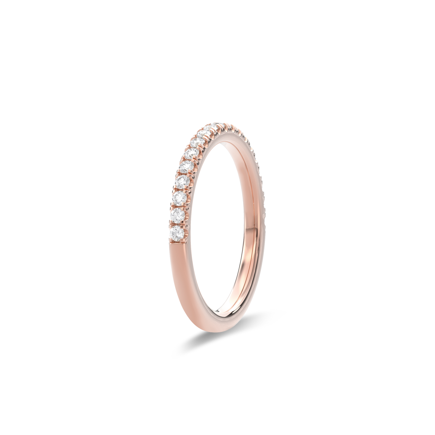 Wedding Bands Half Pave Band 1.8mm•Rose Gold
